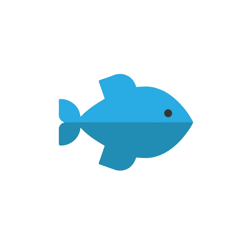 fish: blue fish side view